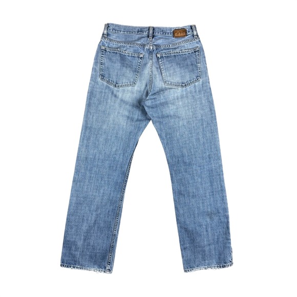 Gap Easy Fit Vintage‎ Men's Jeans 31x29.75 Light Wash Distressed Hem USA Made - Picture 2 of 12